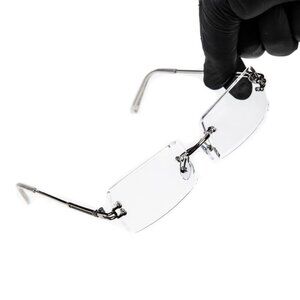 Men‎ Hip Hop Sunglasses Square Rimless Silver Clear Lens Street Fashion Lentes